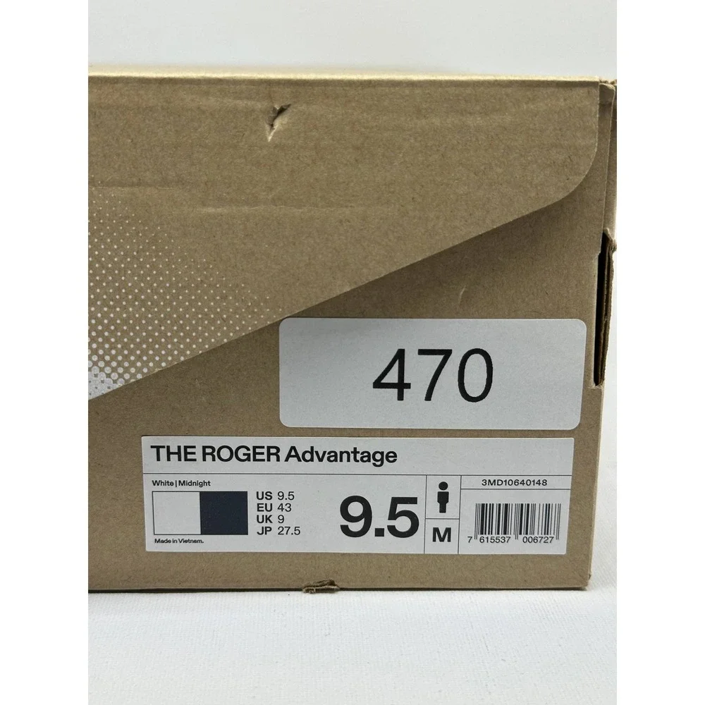 On Running The Roger Advantage Mens 9.5 White Midnight Sneakers 3MD10640148